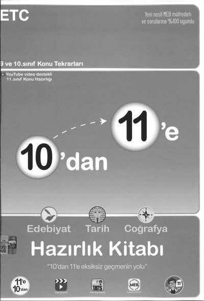 10'DAN 11'E ETC HAZIRLIK KİTABI Fenomen Fotokopi - YKS - KPSS - ALES