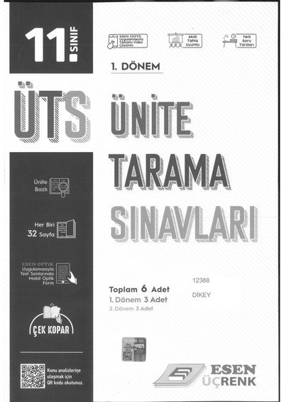 ÜNİTE TARAMA SINAVLARI 1. DÖNEM TOPLAM 6 ADET Fenomen Fotokopi - YKS - KPSS - ALES