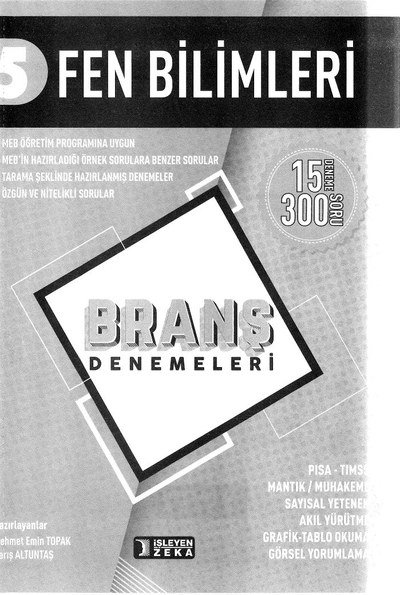 FEN BİLİMLERİ BRANŞ DENEMELERİ Fenomen Fotokopi - YKS - KPSS - ALES