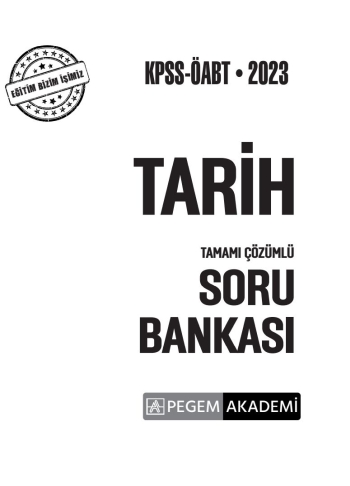 TARİH TAMAMI ÇÖZÜMLÜ SORU BANKASI