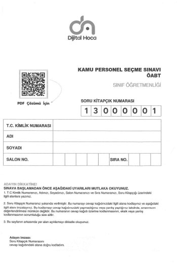 SINIF ÖĞRETMENLİĞİ 6*75 DENEME