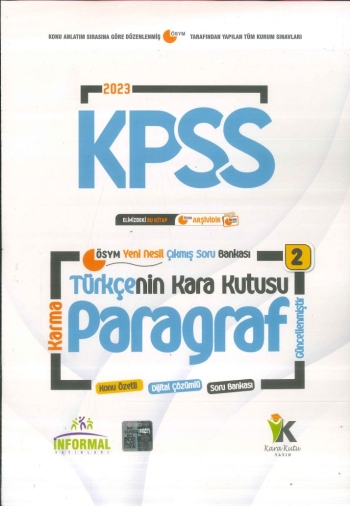 TÜRKÇENİN KARA KUTUSU PARAGRAF (KARMA) Fenomen Fotokopi - YKS - KPSS - ALES
