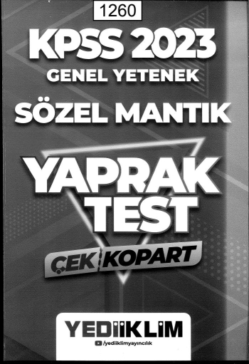 GENEL YETENEK SÖZEL MANTIK YAPRAK TEST Fenomen Fotokopi - YKS - KPSS - ALES