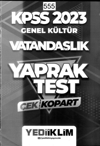 VATANDAŞLIK ÇEK KOPART YAPRAK TEST Fenomen Fotokopi - YKS - KPSS - ALES