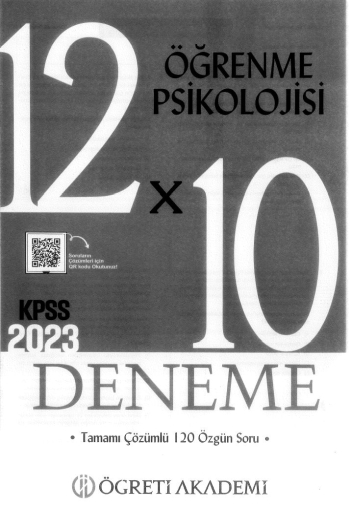 ÖĞRENME PSİKOLOJİSİ 12*10 ÇÖZÜMLÜ DENEME Fenomen Fotokopi - YKS - KPSS - ALES