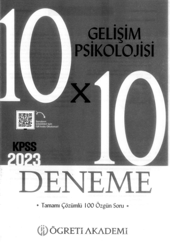 GELİŞİM PSİKOLOJİSİ 10*10 DENEME ÇÖZÜMLÜ Fenomen Fotokopi - YKS - KPSS - ALES
