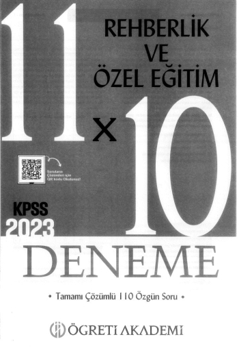 REHBERLİK VE ÖZEL EĞİTİM 11*10 DENEME ÇÖZÜMLÜ Fenomen Fotokopi - YKS - KPSS - ALES