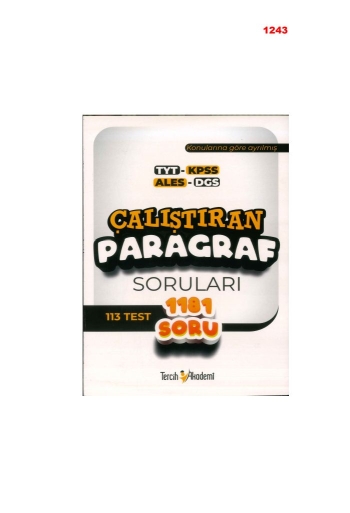 ÇALIŞTIRAN PARAGRAF SORULARI 1181 SORU