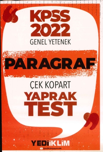 PARAGRAF ÇEK KOPART YAPRAK TEST Fenomen Fotokopi - YKS - KPSS - ALES