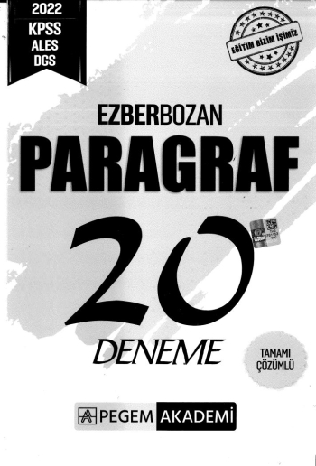 EZBERBOZAN PARAGRAF 20 DENEME ÇÖZÜMLÜ Fenomen Fotokopi - YKS - KPSS - ALES