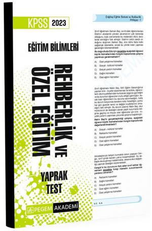 Rehberlik ve Özel Eğitim Yaprak Test