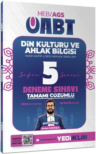 2027 MEB AGS ÖABT Safir Din Kültürü Ve Ahlak Bilgisi Tamamı Çözümlü 5 Deneme Yediiklim Yayınları