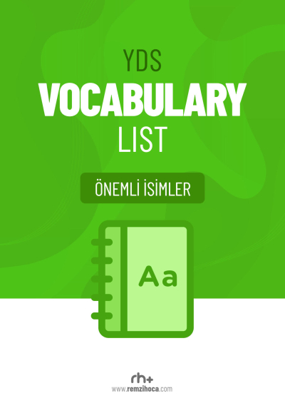 YDS Vocabulary List Önemli İsimler Remzi Hocam