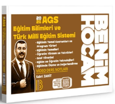 2026 AGS Eğitim Bilimleri ve Türk Milli Eğitim Sistemi Video Ders Notları SABRİ HOCA Benim Hocam Yayınları Fenomen Fotokopi - YKS - KPSS - ALES
