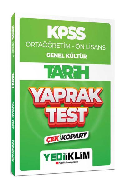 Ortaöğretim Ön Lisans Genel Kültür Tarih Çek Kopart Yaprak Test Fenomen Fotokopi - YKS - KPSS - ALES