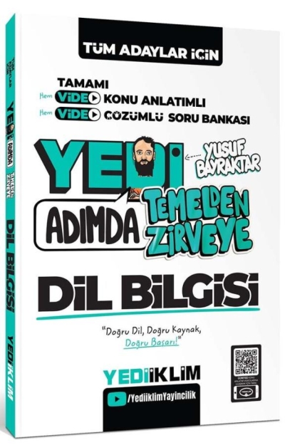 Tüm Adaylar İçin Yedi Adımda Temelden Zirveye Dil Bilgisi Video Konu Anlatımlı Video Çözümlü Soru Bankası Yediiklim Yayınları