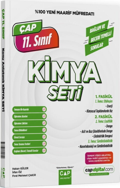 11. Sınıf Kimya Maarif Model Set Çap Yayınları Fenomen Fotokopi - YKS - KPSS - ALES