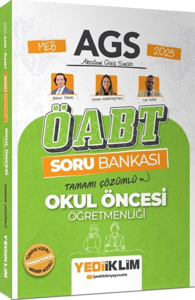 2025 MEB AGS ÖABT Okul Öncesi Öğretmenliği Tamamı Çözümlü Soru Bankası Yediiklim Yayınları