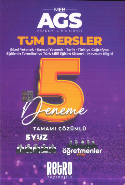 2025 MEB AGS Tüm Dersler Tamamı Çözümlü 5 Deneme Retro Yayıncılık