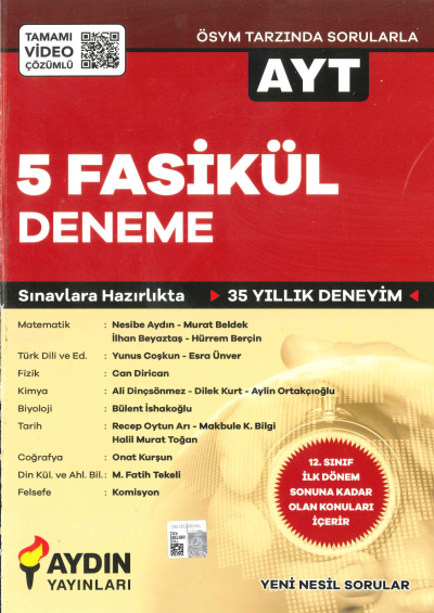 AYT 5 Fasikül Deneme Fenomen Fotokopi - YKS - KPSS - ALES