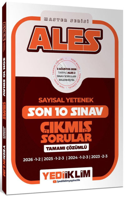 ALES Sayısal Yetenek Master Serisi Tamamı Çözümlü Son 10 Sınav Çıkmış Sorular Yediiklim Yayınları Fenomen Fotokopi - YKS - KPSS - ALES