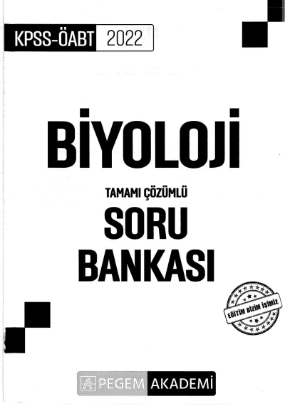 BİYOLOJİ TAMAMI ÇÖZÜMLÜ SORU BANKASI Fenomen Fotokopi - YKS - KPSS - ALES