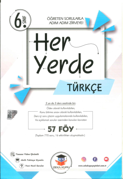 6. Sınıf Türkçe Heryerde Soru Bankası Zeka Küpü Yayınları
