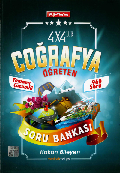 4x4 lük DESTEK COĞRAFYA TAMAMI ÇÖZÜMLÜ SORU BANKASI 960 SORU Fenomen Fotokopi - YKS - KPSS - ALES