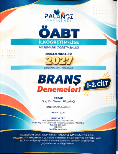 ÖABT İlköğretim Lise Matematik Branş Denemeleri 1-2 Cilt Bir Arada Osman Palancı Fenomen Fotokopi - YKS - KPSS - ALES