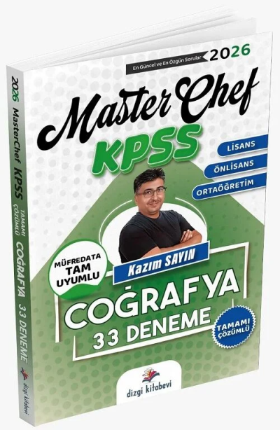 2026 KPSS Coğrafya MasterChef 33 Deneme Çözümlü Kazım Sayın Dizgi Kitap Yayınları Fenomen Fotokopi - YKS - KPSS - ALES