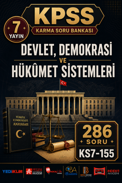 Devlet, Demokrasi ve Hükûmet Sistemleri 7 Yayın 286 Soru Fenomen Fotokopi - YKS - KPSS - ALES