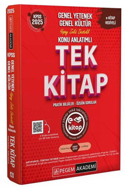 2025 KPSS Genel Yetenek Genel Kültür Konu Anlatımlı Tek Kitap Pegem Akademi Yayıncılık Fenomen Fotokopi - YKS - KPSS - ALES