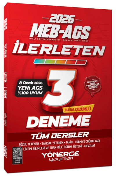 2026 MEB-AGS Tüm Dersler İlerleten 3 Deneme Çözümlü Yönerge Yayınları Fenomen Fotokopi - YKS - KPSS - ALES