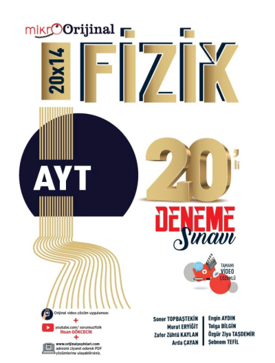 Orijinal Mikro AYT Fizik 20 li Deneme Sınavı Orijinal Yayınları