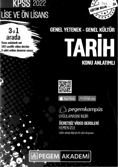 2022 KPSS LİSE VE ÖNLİSANS TARİH KONU ANLATIMI Fenomen Fotokopi - YKS - KPSS - ALES