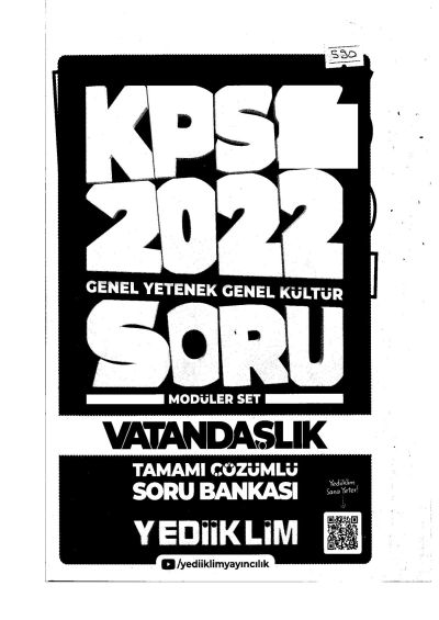 2022 KPSS GY GK VATANDAŞLIK Soru Bankası MODÜLER Fenomen Fotokopi - YKS - KPSS - ALES
