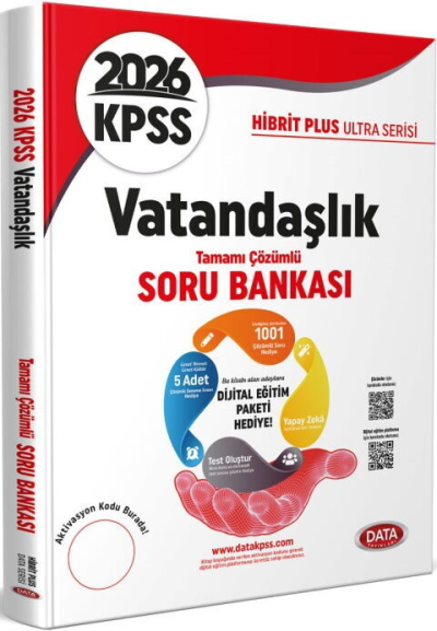 2026 KPSS Vatandaşlık Hibrit Plus Ultra Serisi Karekod Çözümlü Soru Bankası Data Yayınları