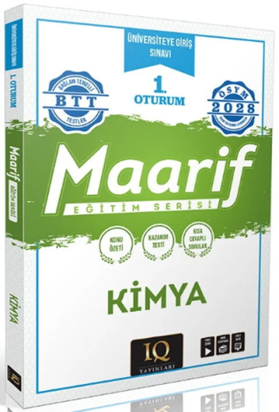 2028 YKS TYT Kimya Maarif Eğitim Serisi 1. Oturum IQ Yayınları Fenomen Fotokopi - YKS - KPSS - ALES