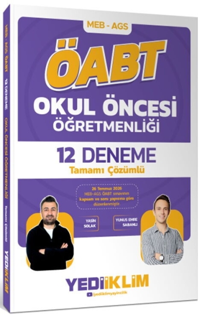 MEB AGS ÖABT Okul Öncesi Öğretmenliği Tamamı Çözümlü 12 Deneme Yediiklim Yayınları Fenomen Fotokopi - YKS - KPSS - ALES