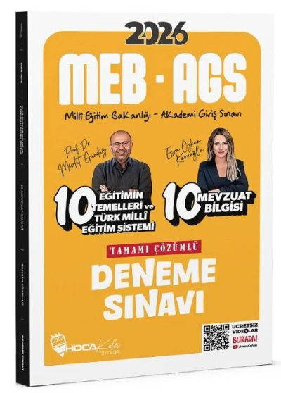2026 MEB AGS Eğitimin Temelleri ve Türk Milli Eğitim Sistemi Mevzuat Bilgisi 10-10 Deneme Hoca Kafası Fenomen Fotokopi - YKS - KPSS - ALES