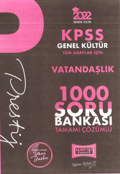 PRESTİJ VATANDAŞLIK TAMAMI ÇÖZÜMLÜ SORU BANKASI Fenomen Fotokopi - YKS - KPSS - ALES