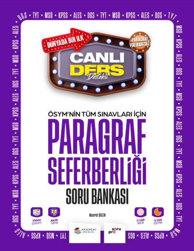 ÖSYM nin Tüm Sınavlar İçin Paragraf Seferberliği Soru Bankası Fenomen Fotokopi - YKS - KPSS - ALES