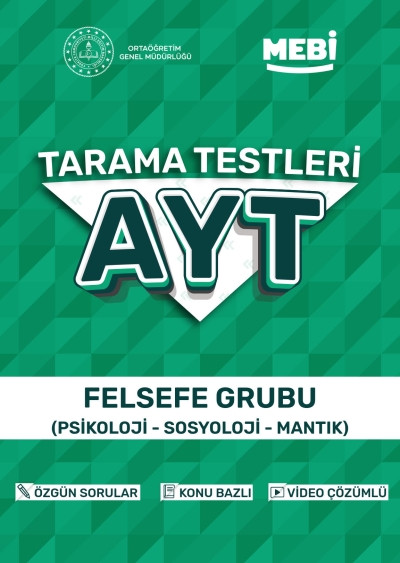 AYT Tarama Testleri Felsefe Grubu (Psikoloji- Sosyoloji-Mantık) MEBİ OGM Fenomen Fotokopi - YKS - KPSS - ALES