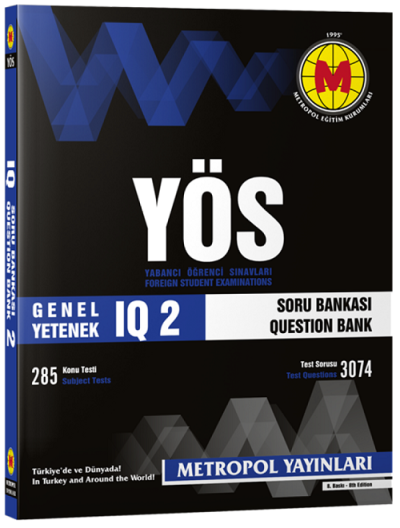 YÖS Genel Yetenek IQ Soru Bankası 2 Metropol Yayınları Fenomen Fotokopi - YKS - KPSS - ALES