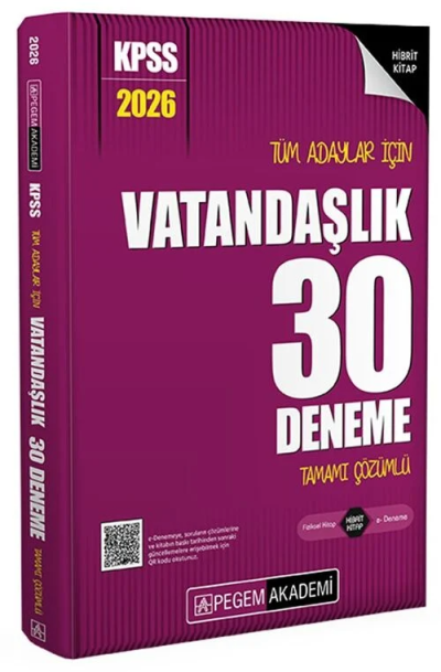 2026 KPSS Tüm Adaylar İçin Vatandaşlık 30 Deneme Tamamı Çözümlü Pegem Yayınları Fenomen Fotokopi - YKS - KPSS - ALES