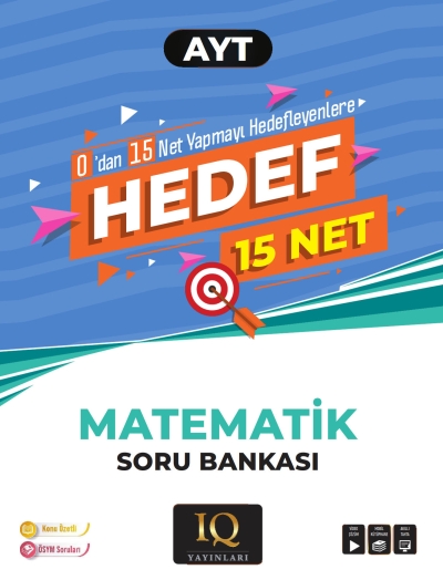 AYT Hedef 15 Net Matematik Soru Bankası IQ Yayınları Fenomen Fotokopi - YKS - KPSS - ALES