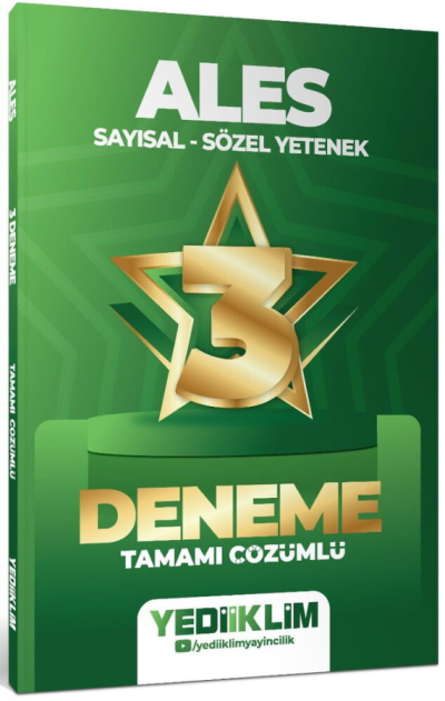 2027 ALES Sayısal Sözel Yetenek Tamamı Çözümlü 3 Yıldız Deneme Yediiklim Yayınları Fenomen Fotokopi - YKS - KPSS - ALES