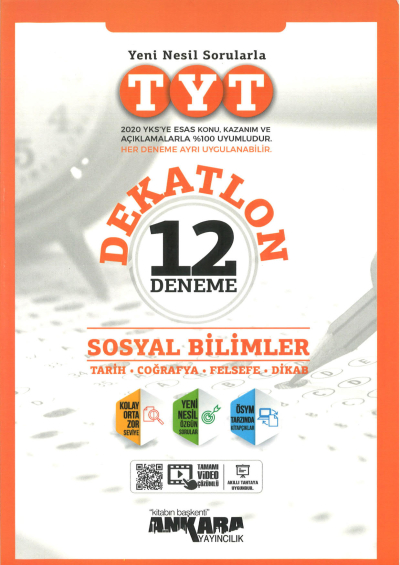 TYT Sosyal Bilimler Dekatlon 12 Deneme Fenomen Fotokopi - YKS - KPSS - ALES
