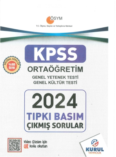 Ortaöğretim KPSS Son 5 Sınav GY-GK Çıkmış Sorular Tıpkı Basım Kurul Yayınları (2016-2024) Fenomen Fotokopi - YKS - KPSS - ALES