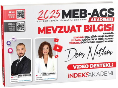 2025 MEB AGS Akademisi Mevzuat Bilgisi Video Ders Notları İndeks Akademi Yayıncılık Fenomen Fotokopi - YKS - KPSS - ALES